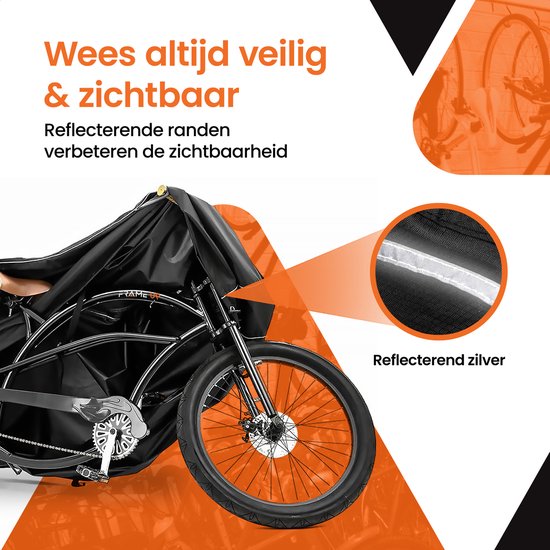 Fietshoes voor 1 of 2 Fietsen - Fiets hoes Waterdicht - Fiets beschermhoes - 420D - Elektrische fiets - Mountainbike - racefietsen - Anti-diefstal - Incl. Opbergzak van FIETSHOES — afbeelding 4