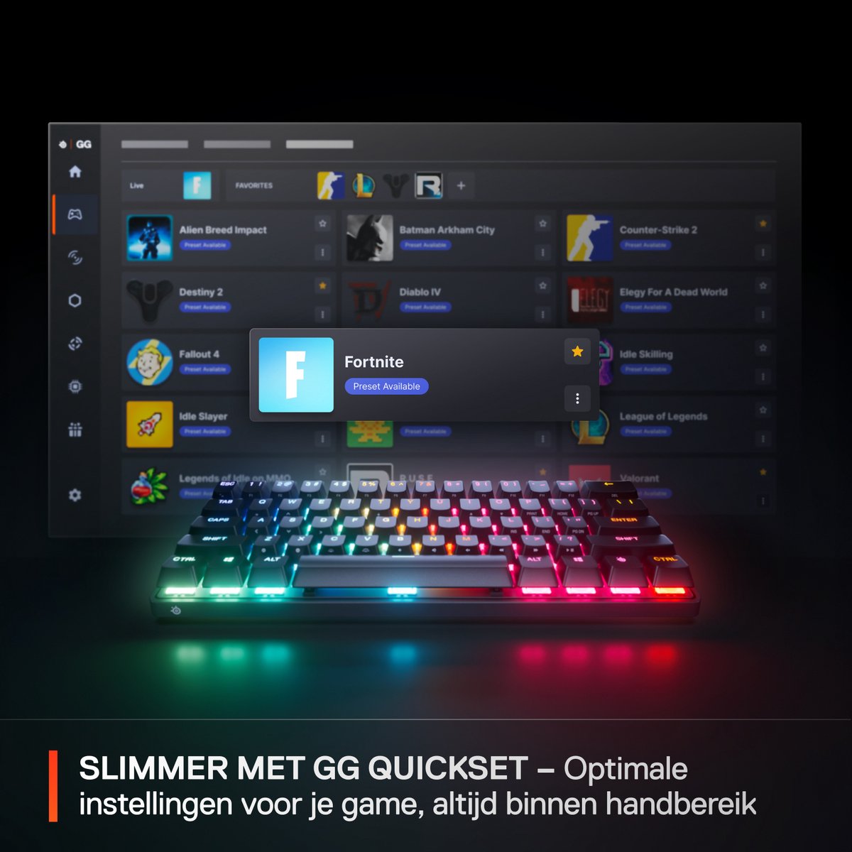 SteelSeries Apex Pro Mini Gen 3 - Mechanisch Gaming Keyboard - US Qwerty - Rapid Trigger, Rapid Tap, Protection Mode thumbnail 4