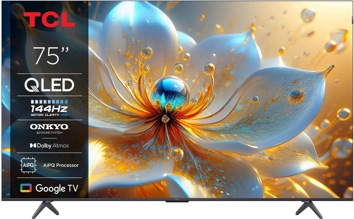 TCL 75T8C - 75 inch - 4K QLED - 144Hz - 2025 - TCL - €1.199,00