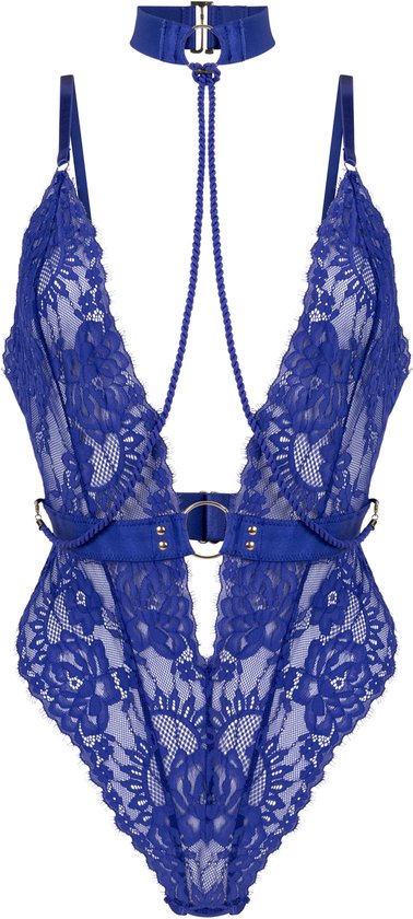 Hunkemöller Private body open kruis Brandy Blauw L