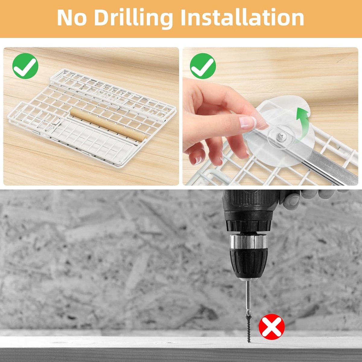 Glorlliant 3-pack uittrekbare kastorganizer, uittrekbare lade voor keukenkast, badkamerkast organizer, voorraadkast, uitschuifbare laden plank opslag, wit 3 maten