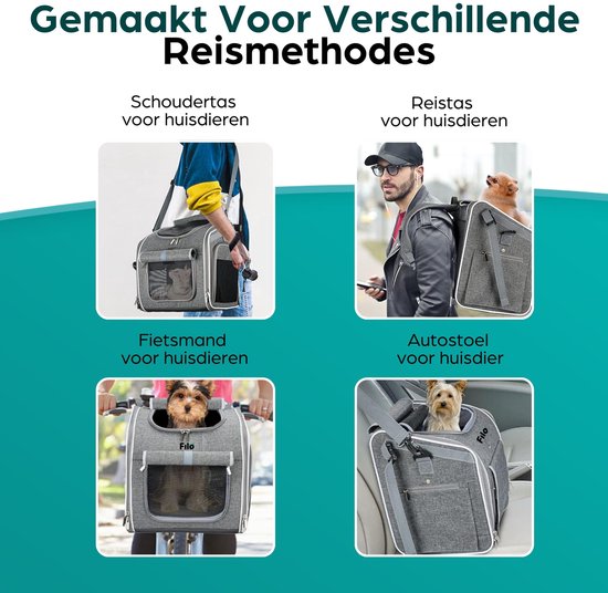 Filo Fietsmand Kleine Hond Voorop Extra Stevig - Afneembare Hondenfietsmand Elektrische Fiets - Hondenmand Fiets - Fietsmand Honden — afbeelding 3