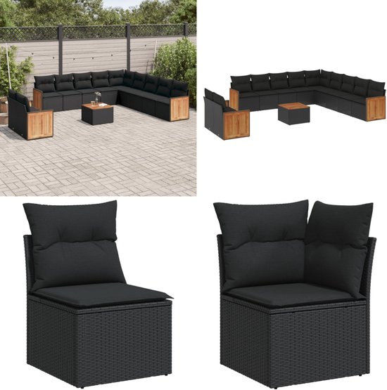 vidaXL-12-delige-Loungeset-met-kussens-poly-rattan-zwart