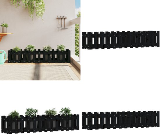 vidaXL Jardinière surélevée en pin 150 x Jardinières x 30 cm Noir