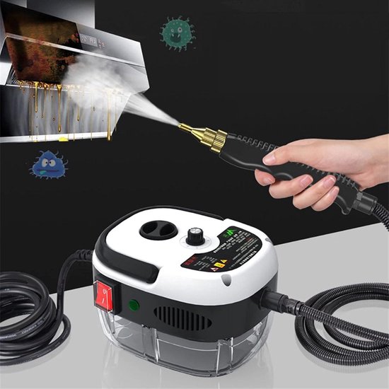 Handstoomreiniger - Stoomreiniger - Tapijtreiniger - Stoomreinigers - Stoomapparaat - Vloerreiniger - Autoreiniger - Draagbare Handstoomreiniger Schoonmaak - 2500W - 220V - Inclusief 3 Opzetborstels - Wit van Merkloos	 — afbeelding 3