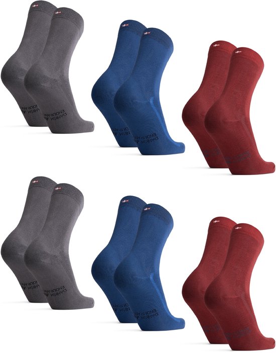 DANISH ENDURANCE Classic Bamboe Viscose Chaussettes 6 paires - super doux - Taille 39-42