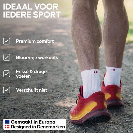 DANISH ENDURANCE Chaussettes de Sport à compression cheville légères - anti-ampoules - 3 paires - Taille 35-38