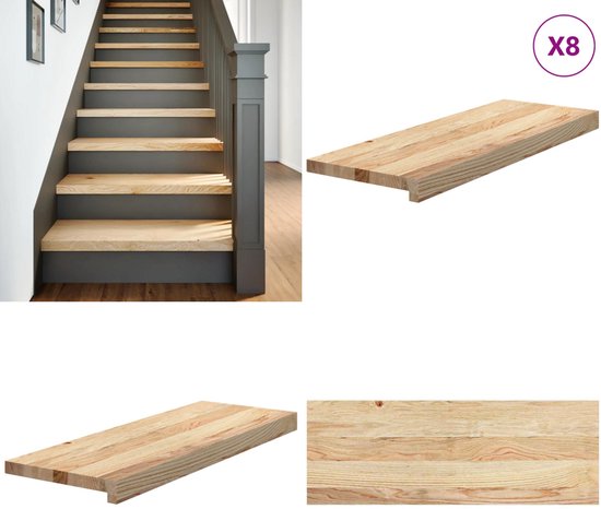 Eikenhouten trap met kwartslag - 80 cm breed incl. leuning Eikenhouten trap met kwartslag - 80 cm breed incl. leuning