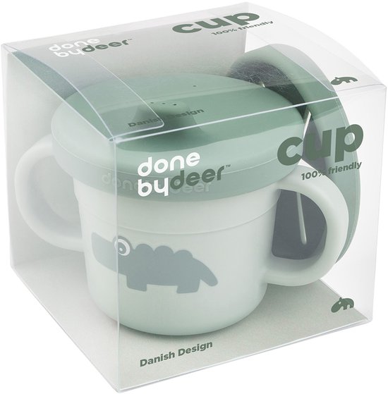 Done By Deer Foodie Spout/Snack Cup Croco Green van Done by Deer — afbeelding 4
