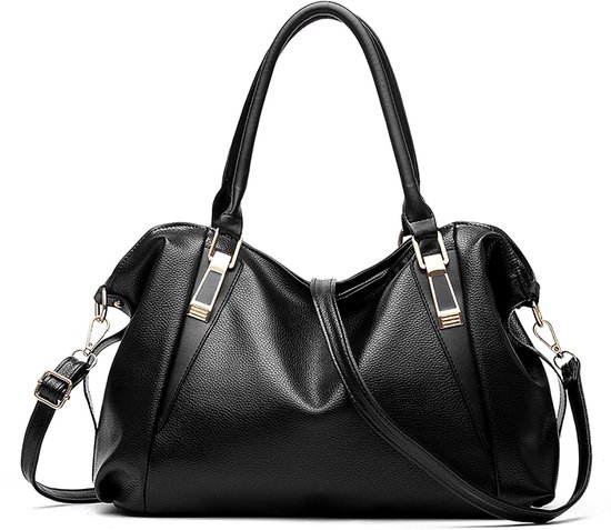 FANDARE Ladies Tote Handbag Soft PU Leather Shoulder Bag Waterproof Crossbody Bag Top Handle Bags, Black
