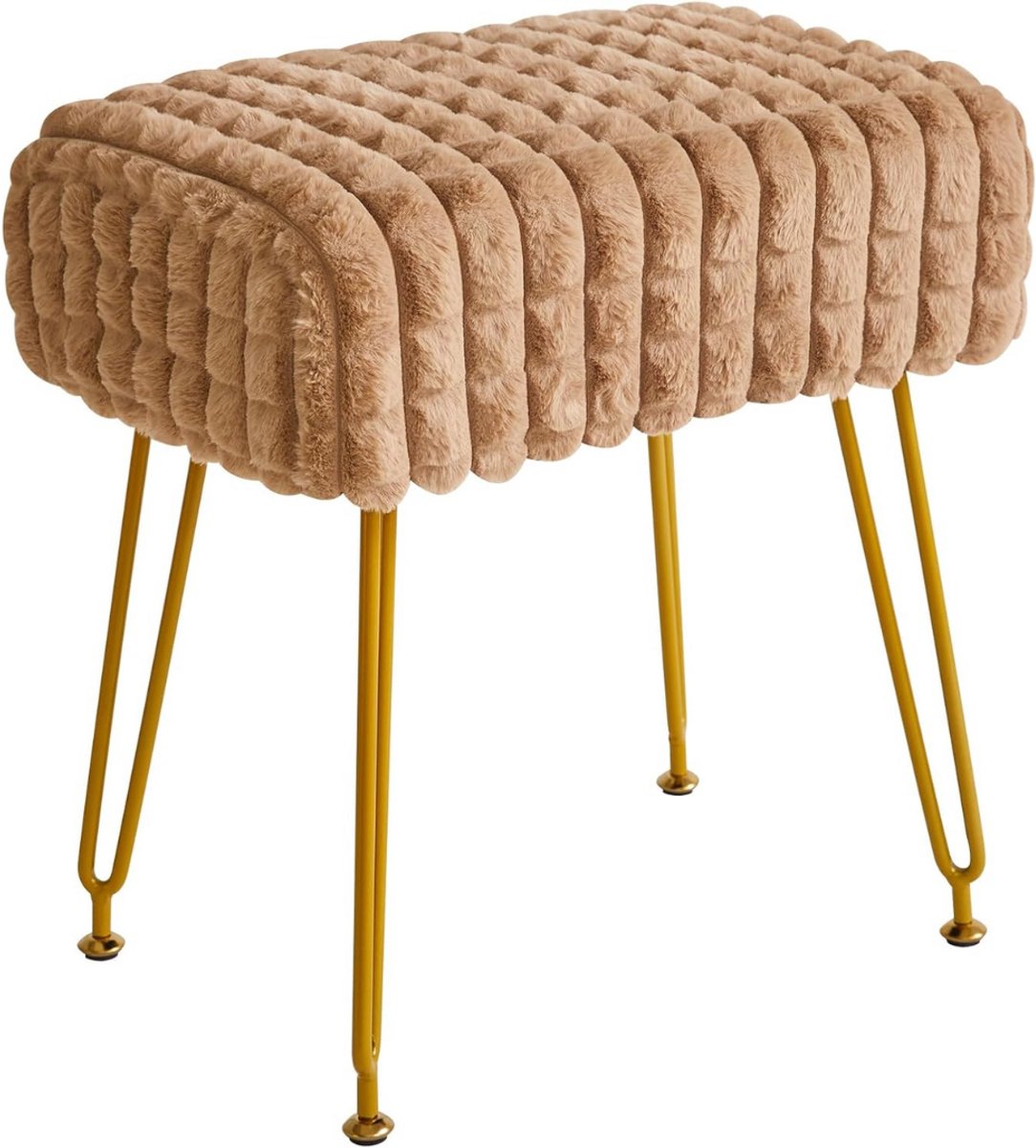 CRLYN® Make up Stoel - Kaptafel Kruk - Visagie - Khaki