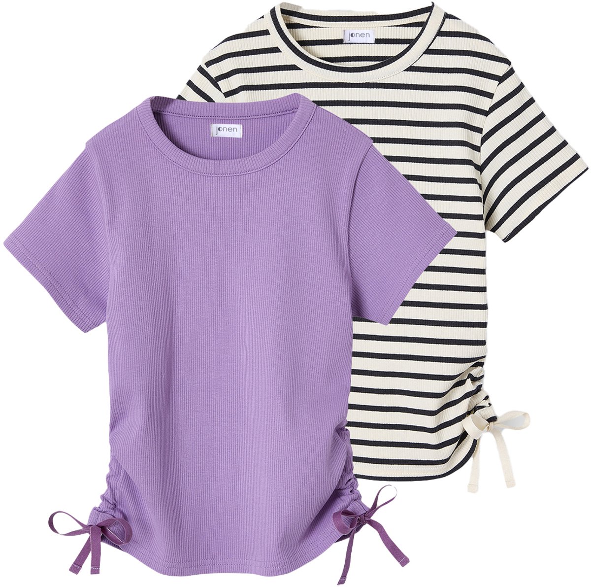 Jonen Set van 2 meisjesshirts met trekkoord JONEN