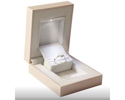 Luxe LED Ringdoosje - aanzoek - verloving - bruiloft - huwelijksaanzoek - sieradendoos - Valentijnsdag - ring - verlichting - lichtje - met licht