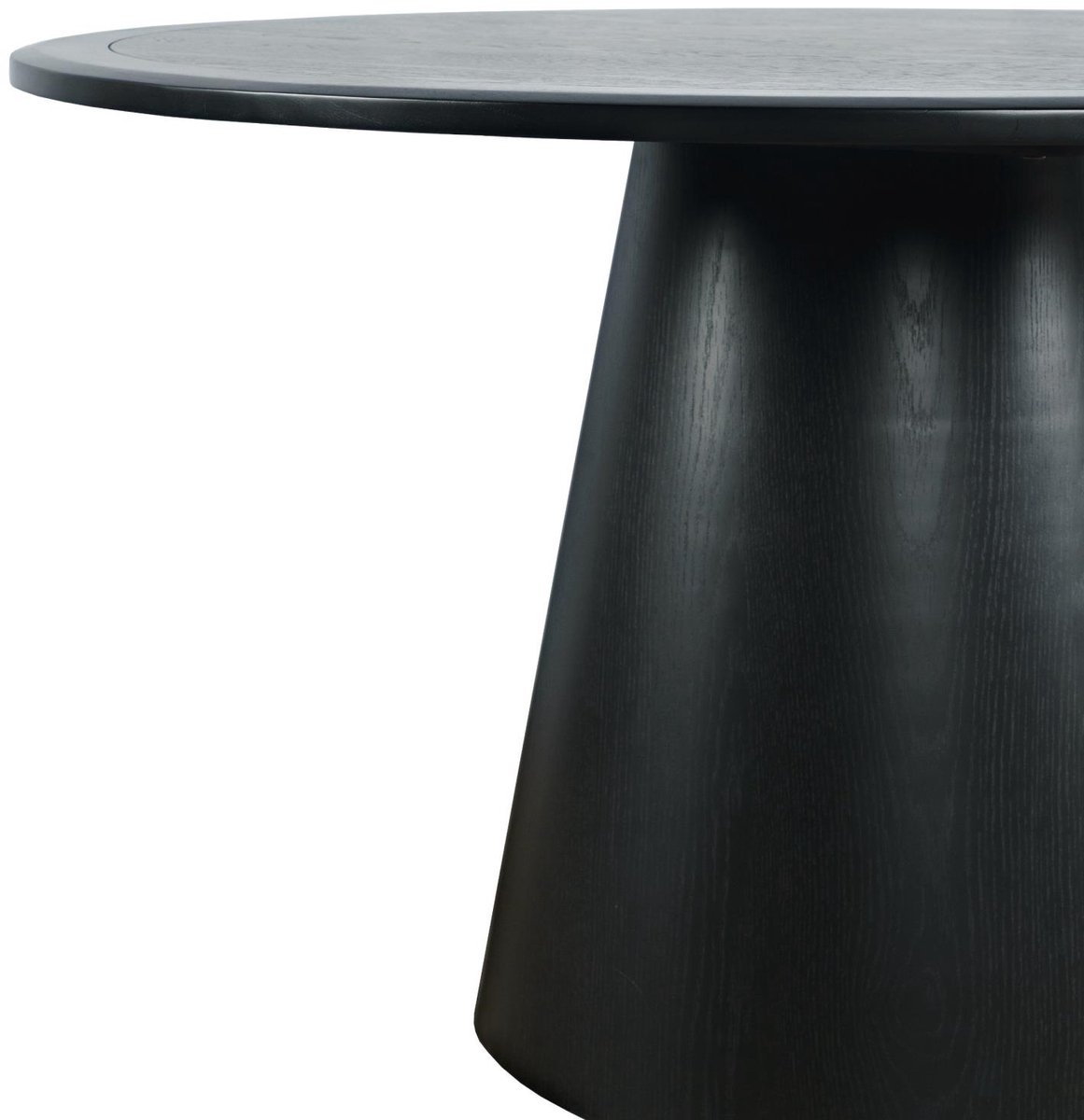 Loubaresse Eettafel - Ronde Acaciahouten Tafel Ø127 cm, Zwart, 4 Personen, Massief Acaciahout Blad, Zwart Frame, Hoogte 76 cm