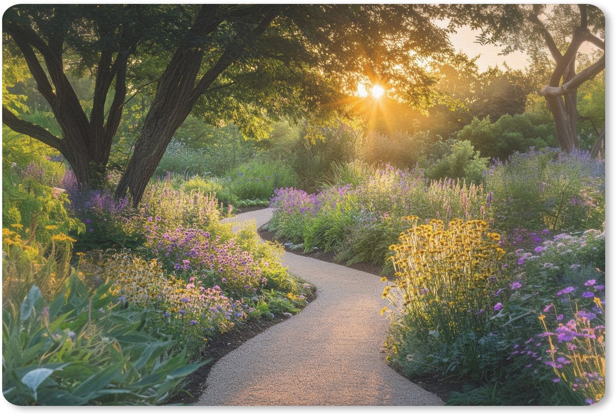 Muismat 27x18 cm - Mousepad Pad - Bloemen - Park - Muismatten