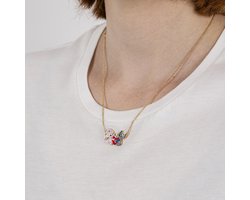 Stitch & Angel Enamel Heart Necklace