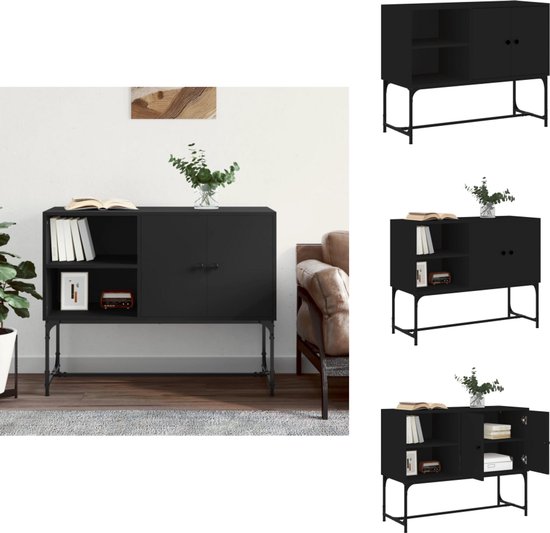 vidaXL Buffet industriel - Zwart - 100 x 40 x 79,5 cm - Armoire de cuisine