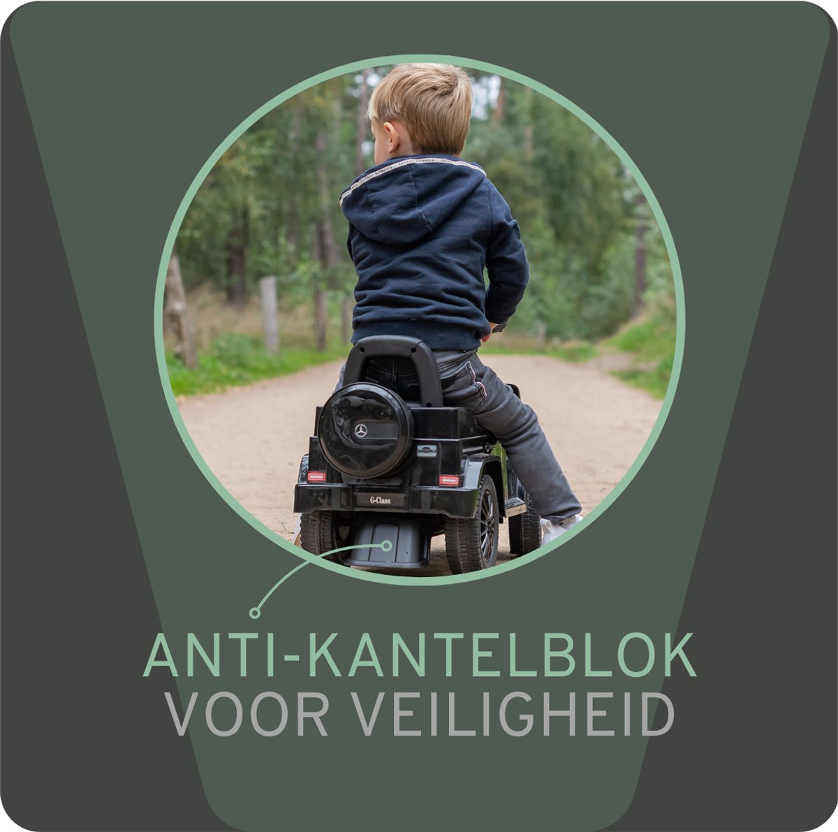 Bandits & Angels Loopauto Mercedes Benz G350D Zwart vanaf 1 jaar voor Jongens en Meisjes - Stimuleert Motorische Vaardigheden - Loopwagen 24 cm - Zwarte Loop Auto — afbeelding 8