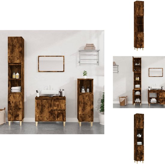 Badkamerkast Sonoma Eiken 30x30x190 cm Engineered Wood