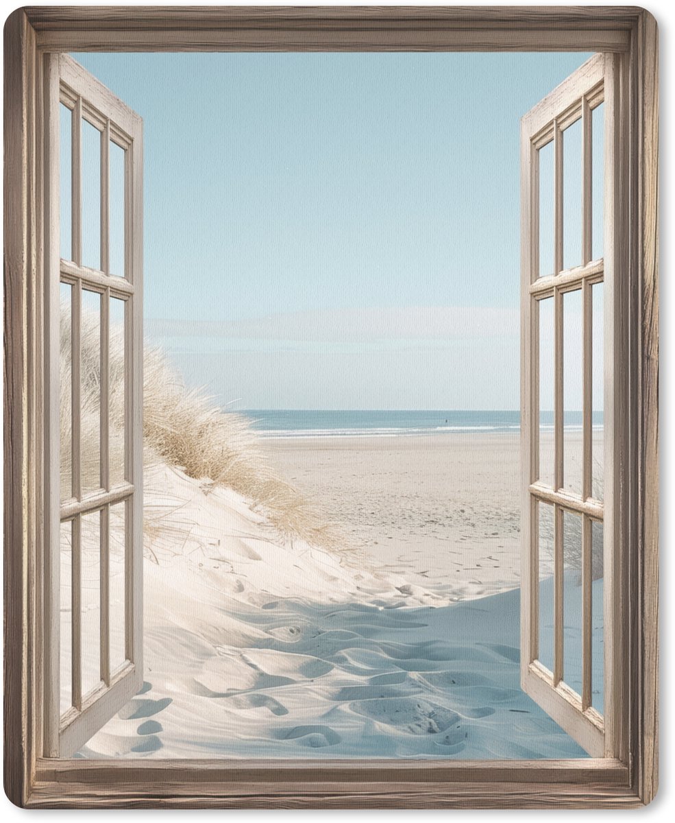 Muismat 19x23 cm - Mousepad Doorkijk - Helmgras - Duinen - Zee - Landschap - Muismatten