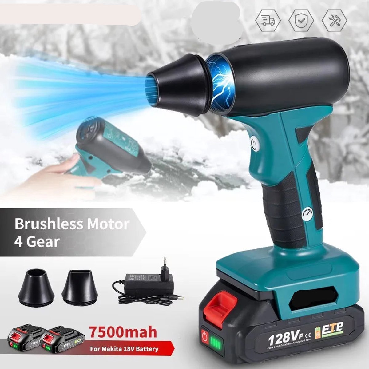 Turbo Blazer, voor Makita-accu, 18 V, 1050 W, borstelloze