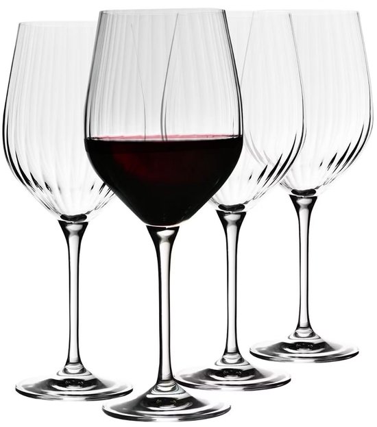 KROSNO | Verres à vin rouge | Lot de 4 – 450 ml | Collection Harmony Lumi, verres à boire, cadeau de mariage, parfaits pour la maison, les restaurants et les ensembles de cuisine, compatibles lave-vaisselle