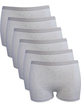 Amora - Dames boxershort, Ondergoed dames, Lingerie - 6 stuks - Egyptisch katoen - Grijs - L