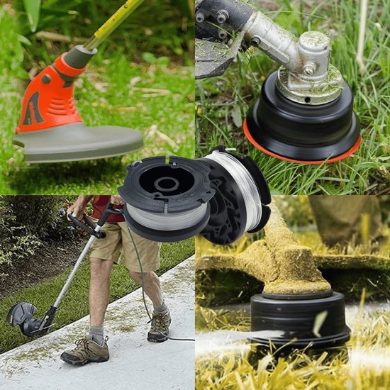 Spoel van draadtrimmer vervangingsdraad A6481 geschikt voor Black & Decker bosmaaier Ø 1,65 mm lengte 9,1 m - Set van 8 spoelen + 2 hoes van Vekto — afbeelding 3