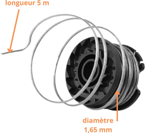 Spoel van draadtrimmer vervangingsdraad F016800569 geschikt voor Bosch EasyGrassCut bosmaaier 18 18-26 18-230 18-260 23 26 Ø 1,65 mm lengte 5 m - Set van 6 spoelen van Bosch — afbeelding 2