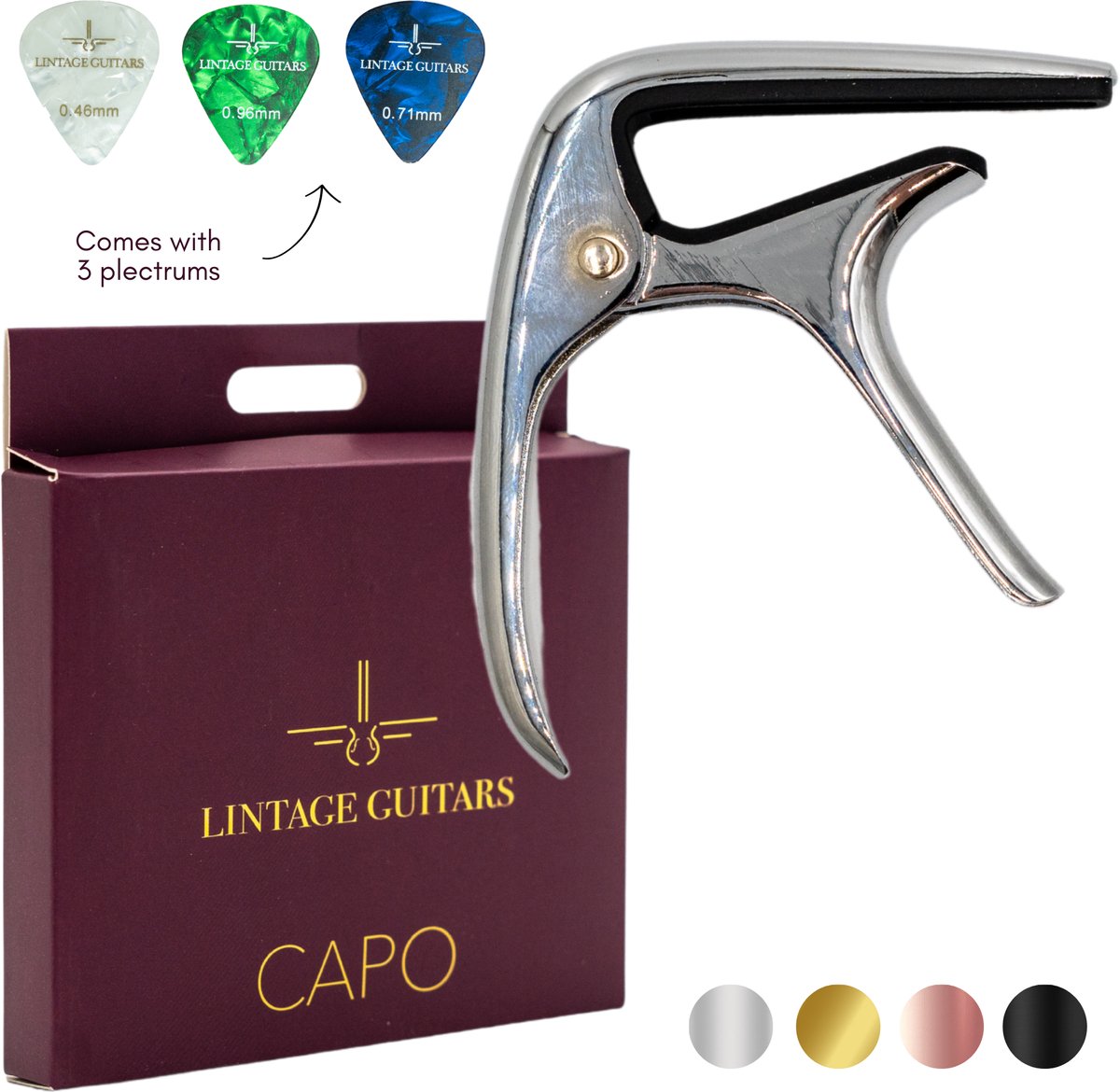Universele Gitaar Capo - Metallic Zilver - Capo Gitaar - Capo Akoestische / Klassieke / Elektrische gitaar