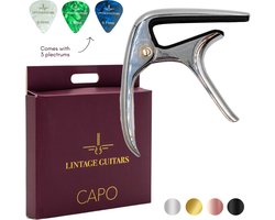 Universele Gitaar Capo - Metallic Zilver - Capo Gitaar - Capo Akoestische / Klassieke / Elektrische gitaar