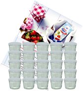 Set van 25 bekers 230 ml jampot inmaakpot Inmaakpot Naar 82 wit deksel incl. Diamant-Zucker Gelierzauber receptenboekje