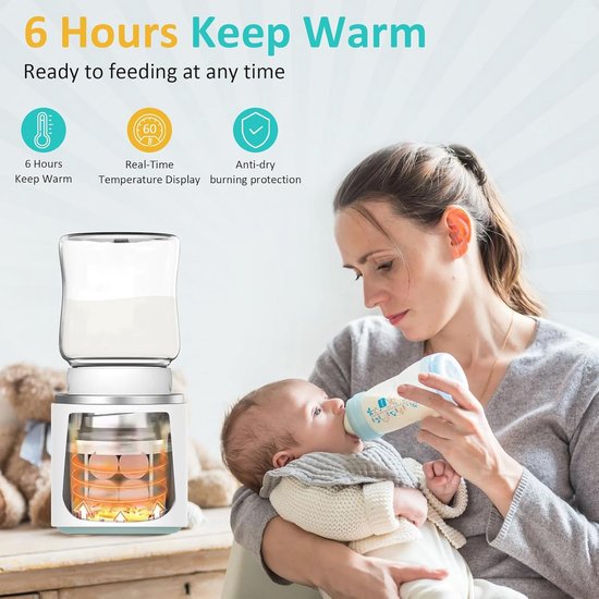 Nuliie Flessenwarmer 8-in-1 - Voor Moedermelk & Formule - Digitale Timer & Intelligente Temperatuurregeling - 220V