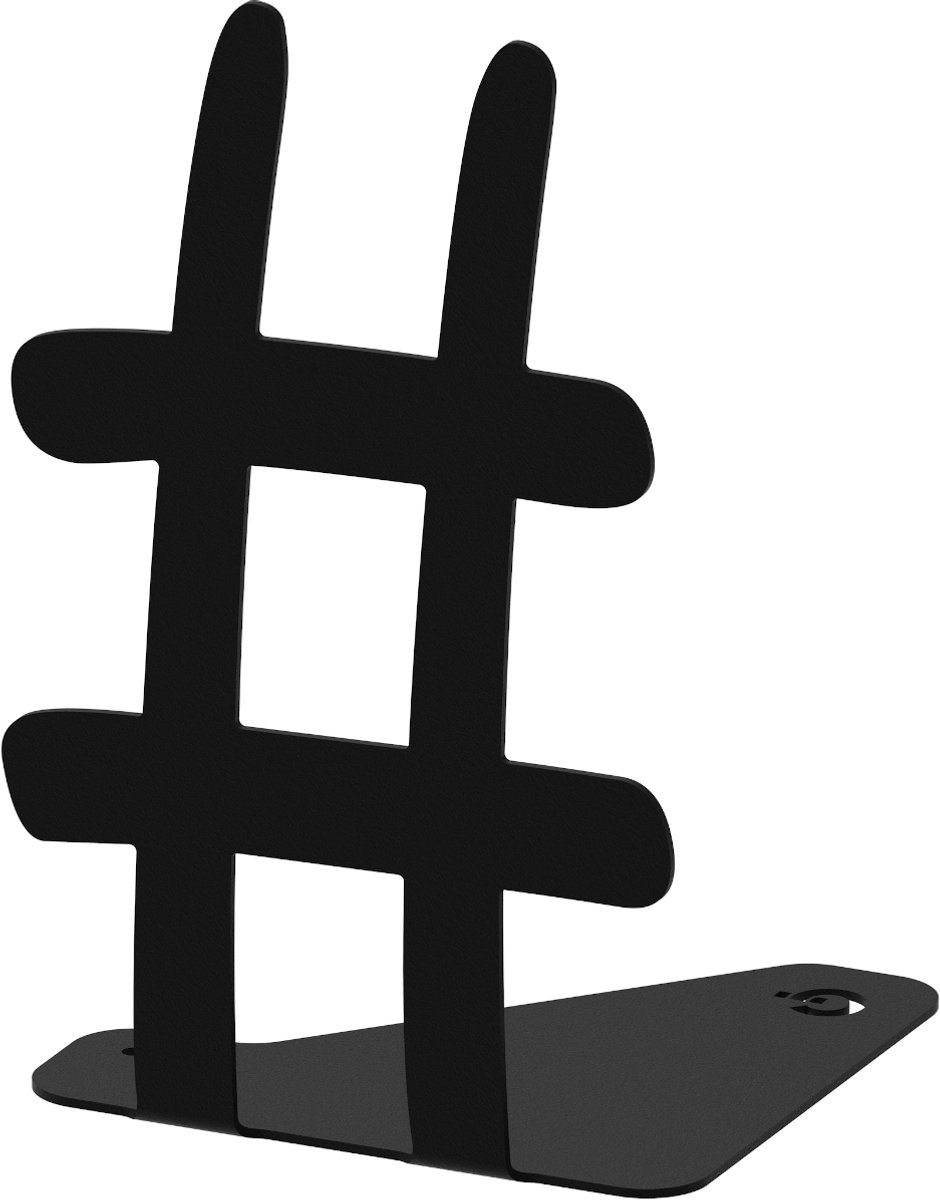Gamet AD04 - Boekensteun - Hashtag Vorm - Zwart Structuraal