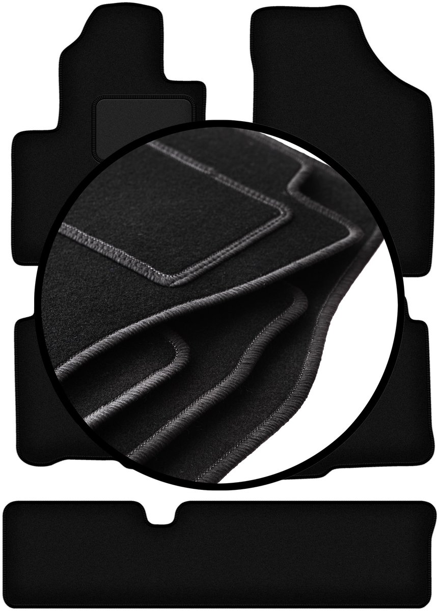 Set veloursmatten voor: Hyundai SantaFe II 7-zits (2006-2012)
