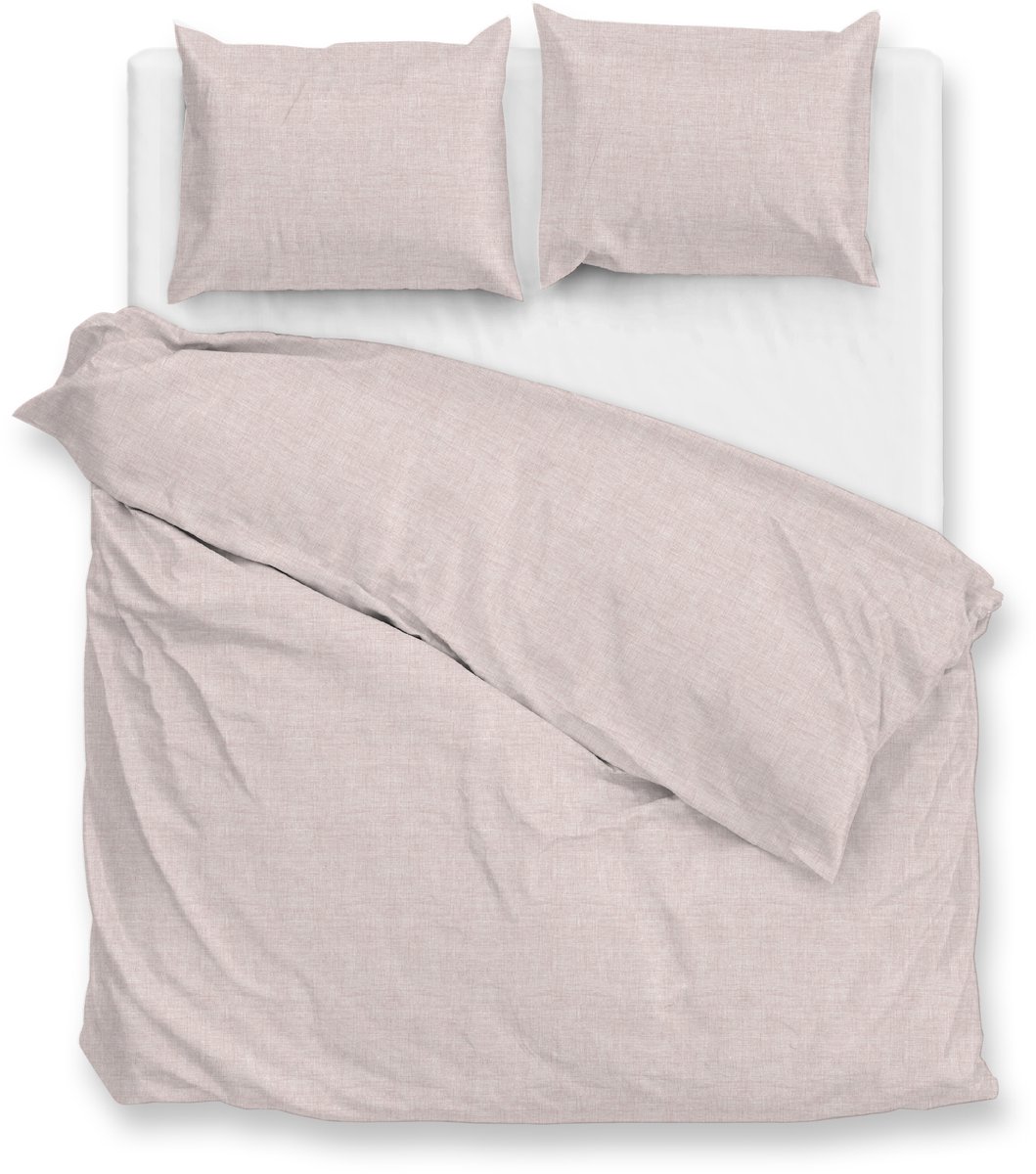 Zohome Dekbedovertrek Flanella-di-Lino - Effen Bedlinnen - 200x220 - Roze - Dekbedhoes van 100% Katoen-Flanel
