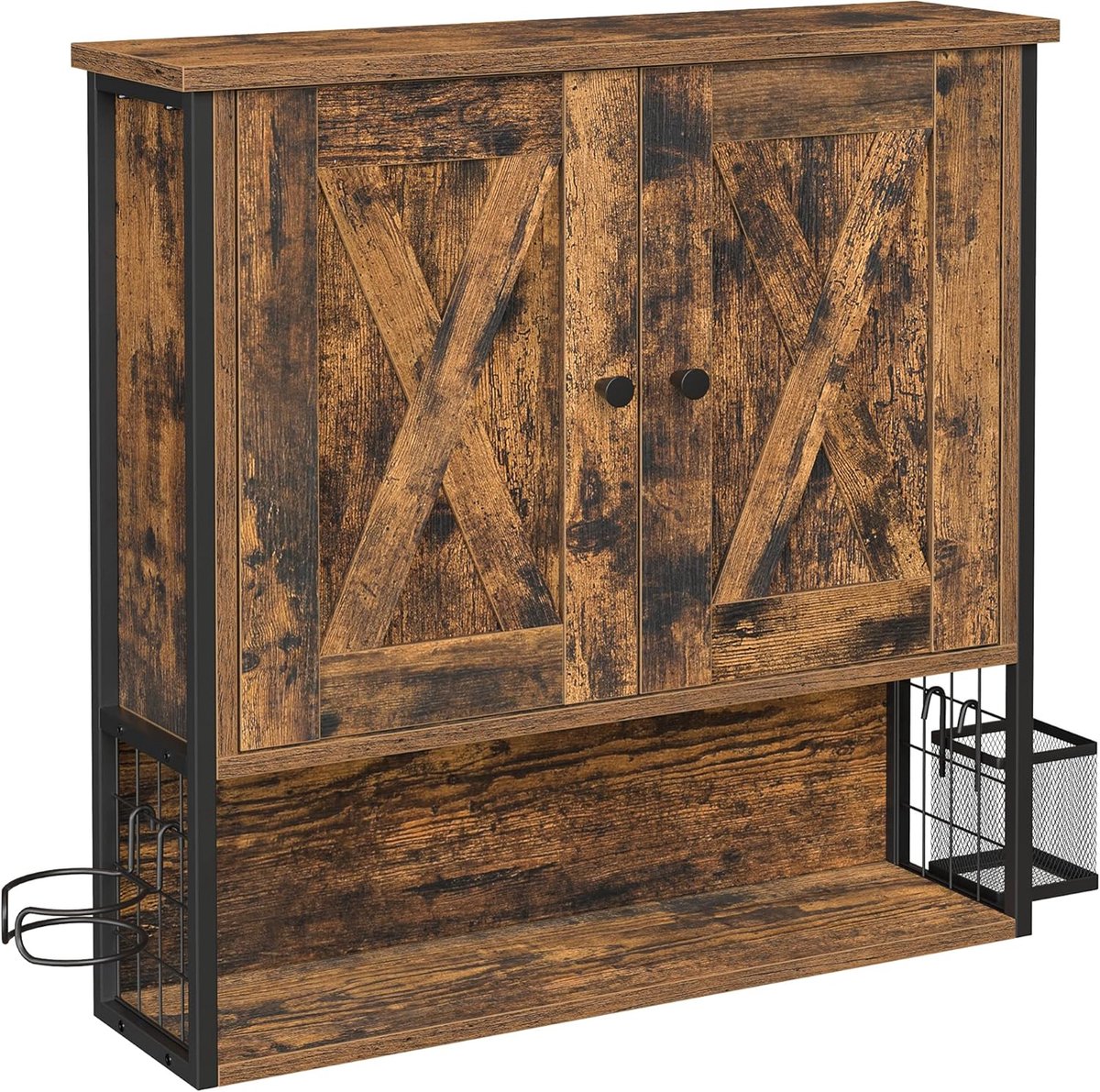 MAZAZU - Wandkast - Badkamerkast - Bruin - 16x60x60
