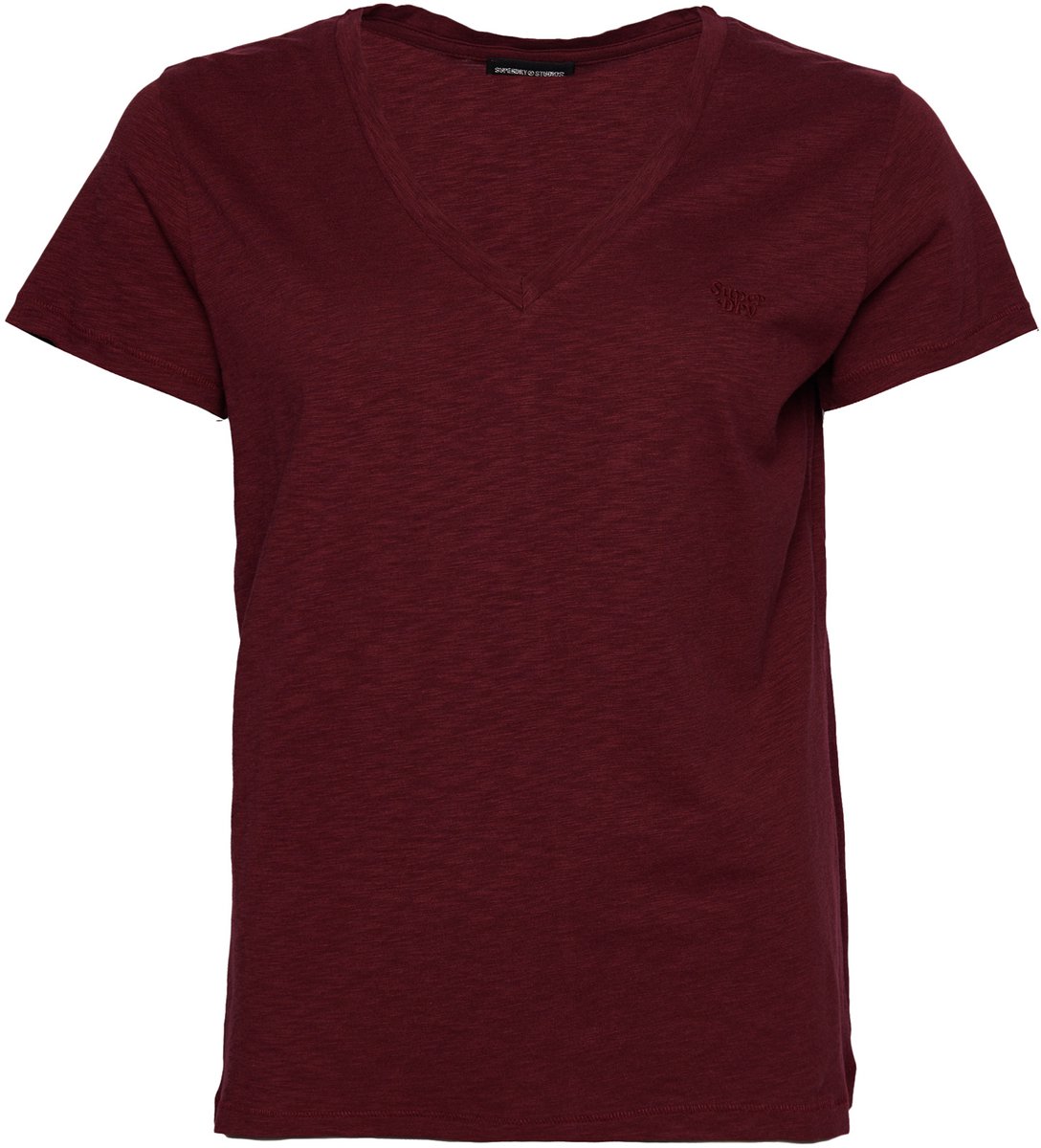 Superdry Ruimvallend geborduurd T-shirt met V-hals Dames T-shirts Deep Port