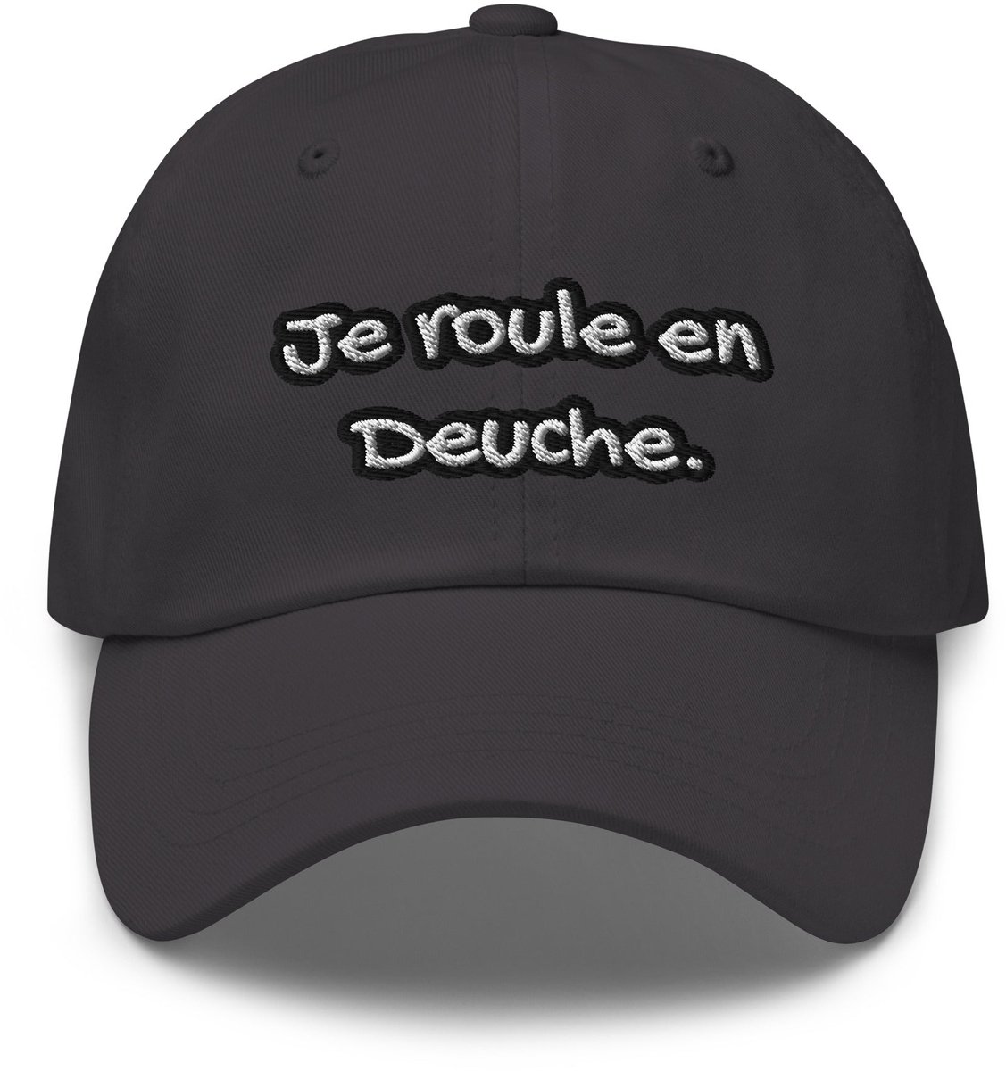 De2pktjes - Je Roule en Deuche Pet – Geborduurde Citroën 2CV Cap | Verstelbaar en Stijlvol | Grijs
