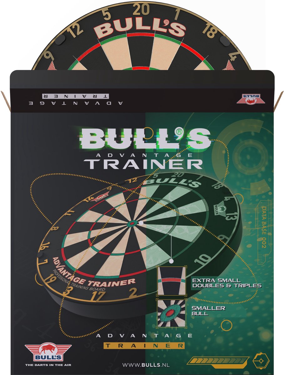 Bull's Advantage Trainer Dartboard Gold - Trainingsdartbord - Ultra-Dunne Draden - Gouden Nummering