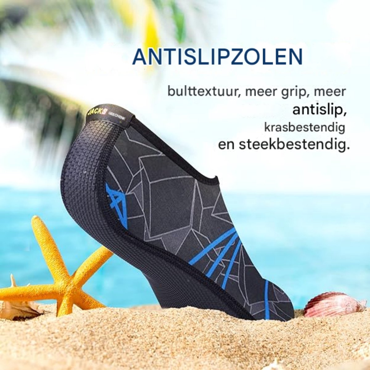 Snel drogende zwemschoenen - Ademende strandschoenen - Zachte en lichte schoenen op blote voeten - Anti - Slip Zwemschoenen - Bedrukte duiksokken - Waterschoenen voor Volwassenen - Geschikt voor cruisen, zwemmen, strand, zwembad, surfen — afbeelding 7