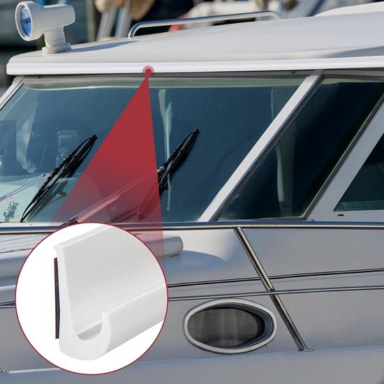 Regengoot voor campers, J-vormig, zelfklevend, afwateringsstrip voor voertuigen zoals vrachtwagens, campers, boten, auto's, bestelwagens, caravans en deuren