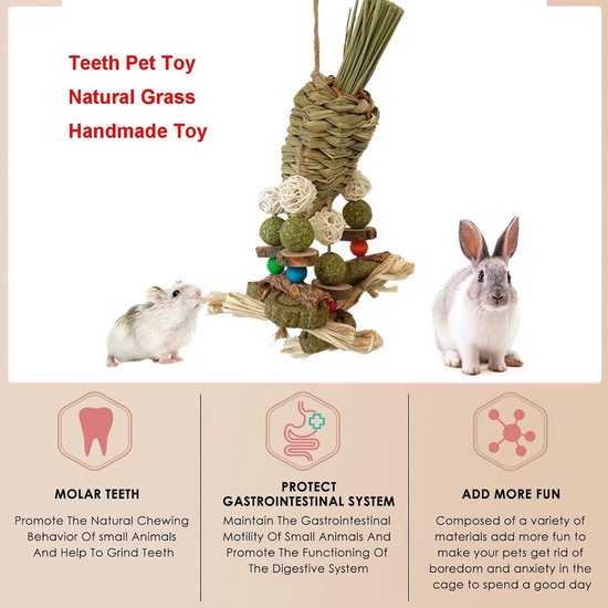 Hamster Kauwspeelgoed Set 11 Pack Natuurlijke Houten Hamster Speelgoed en Accessoires Tanden Zorg Molaire Speelgoed voor Cavia's Syrische Hamster Ratten Chinchilla's Gerbils Hamster Swing Wip