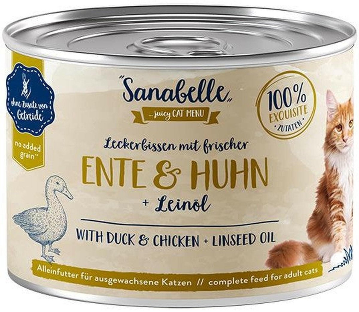 Sanabelle Sanabelle natvoer 6x195g - eend & kip