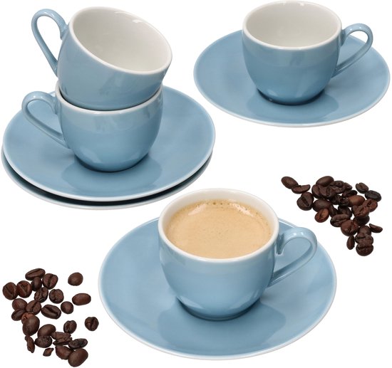 Set De 4 Tasses à Expresso Avec Soucoupes - Neuf Sous Emballage