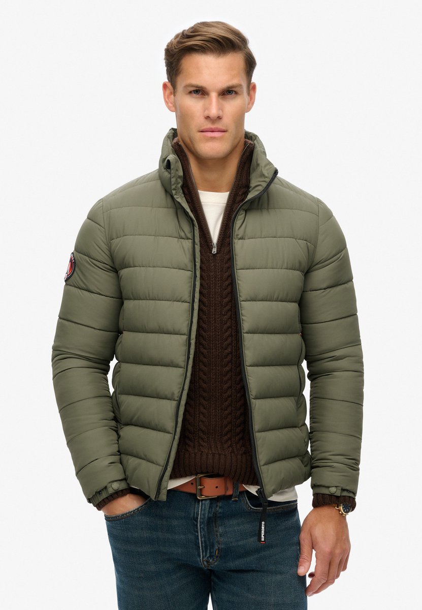 Superdry FUJI EMB PADDED JACKET Heren Jas 2XL Groen