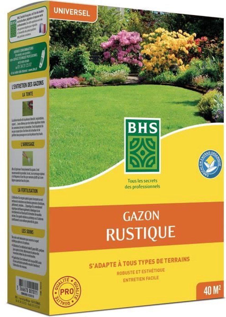 Graszoden - BHS - Rustiek Gras 1 KG - Bestendiger en beter beschermd - Snel en duurzaam - Alle grondsoorten en klimaten, Robuust
