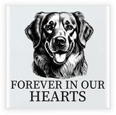 Carreau commémoratif Bellatio Decorations - amoureux des chiens - Golden Retriever - noir/blanc - 15 cm