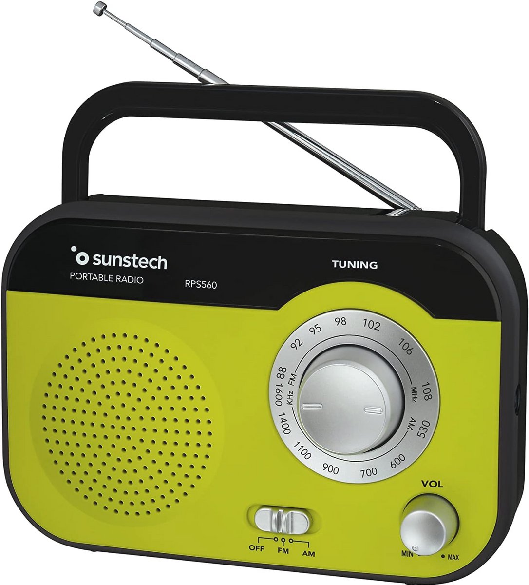 Draagbare radio groen met analoge tuner en FM/AM frequenties