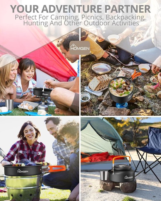 Draagbare Tas FUGEN Baby Jongens Camping Cook Set Juego De Utensilios De Camping, 21 Piezas De Kit De Cocina De FUGEN Outdoor Kookgerei Kampeerset Pot Pan